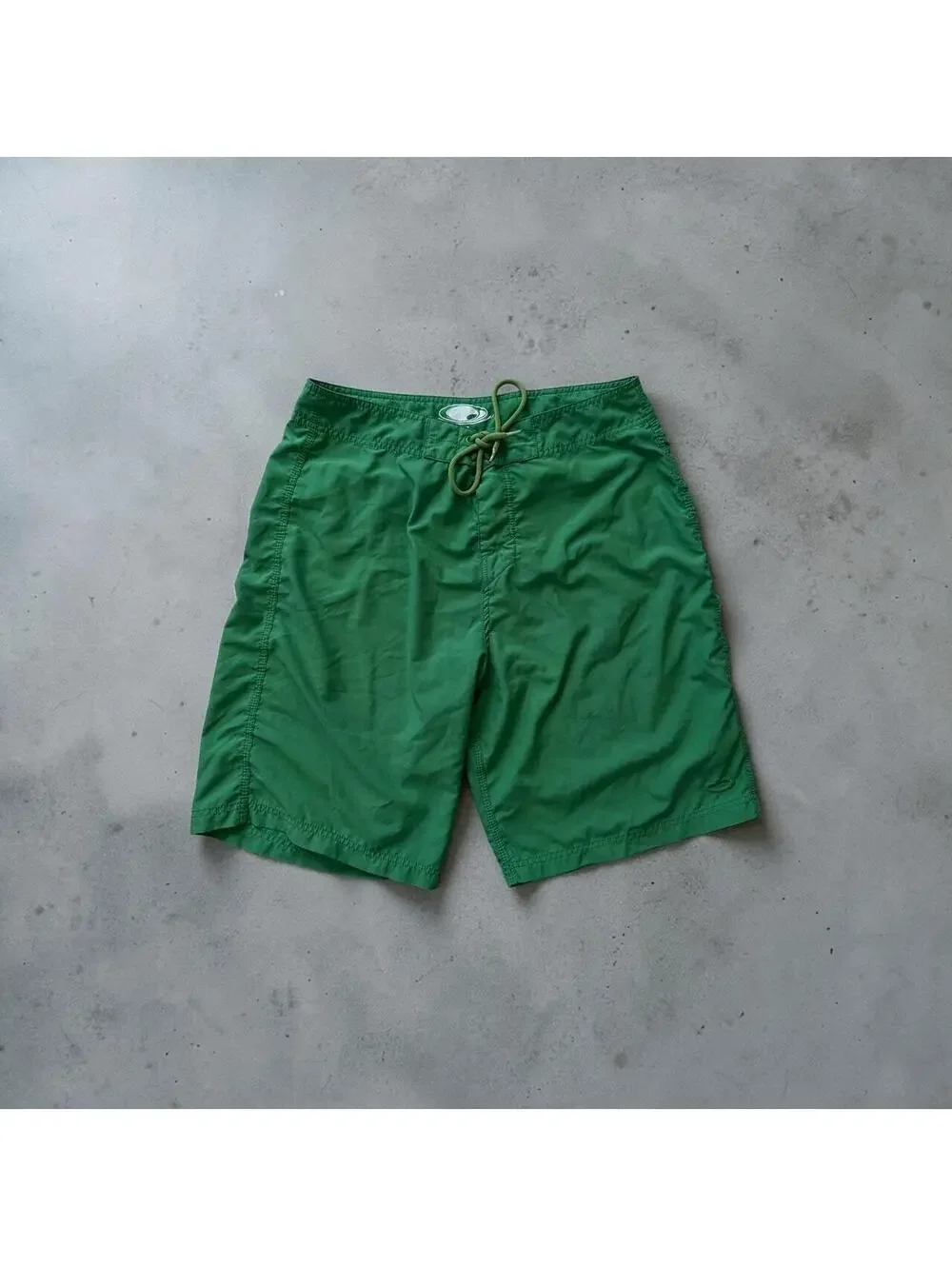 Y2k Green Oakley swim trunks with drawstring waist